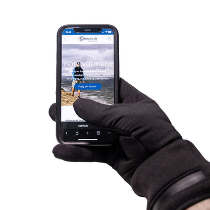 Vorupør – Tynde infrarøde liner-handsker m. non-slip, touchscreen og 2 varmezoner